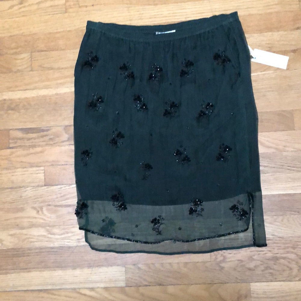 NWT Gold Hawk silk skirt with beads - Picture 2 of 7